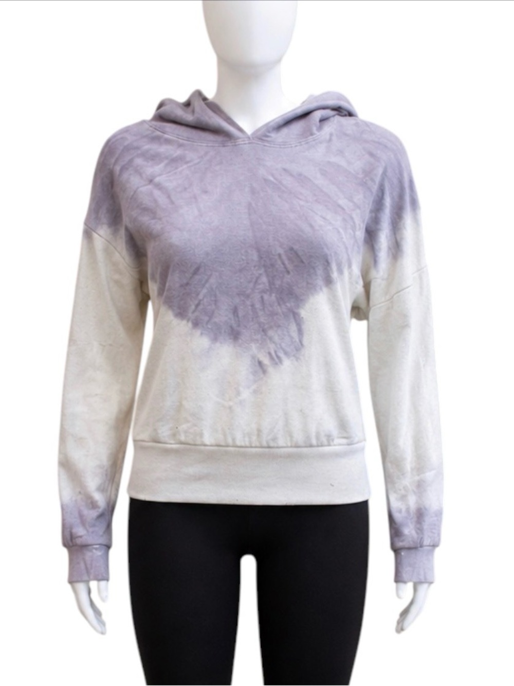 Hippie Rose y2k Lavender and white Tie-Dye Hooded Pullover size large